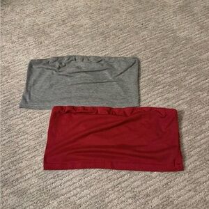 Kids Bandeau Tube Tops - Red and Gray
